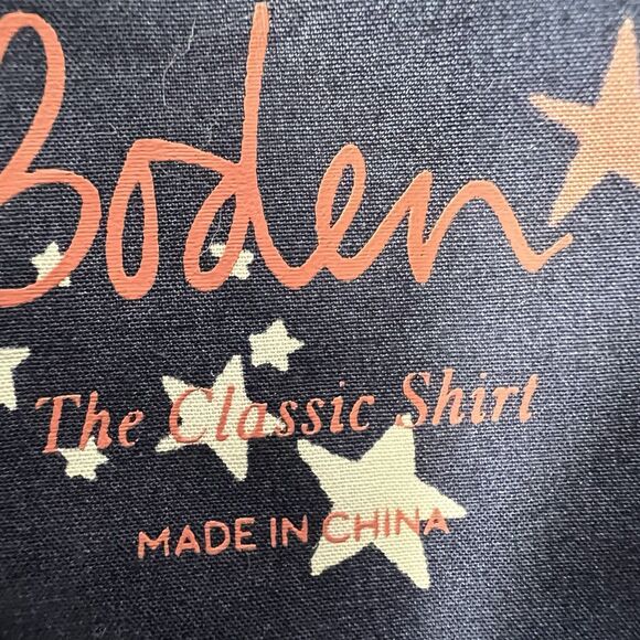 Boden Womens Classic Shirt Size 12r Shooting Star Button-Down Long Sleeve Navy - Picture 7 of 15